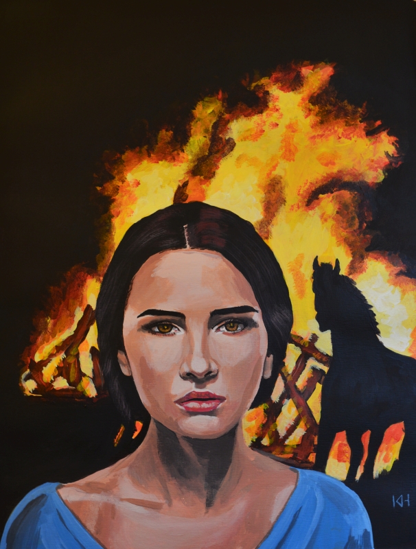 Joan of Arc acrylic portrait by Keith Hemsley