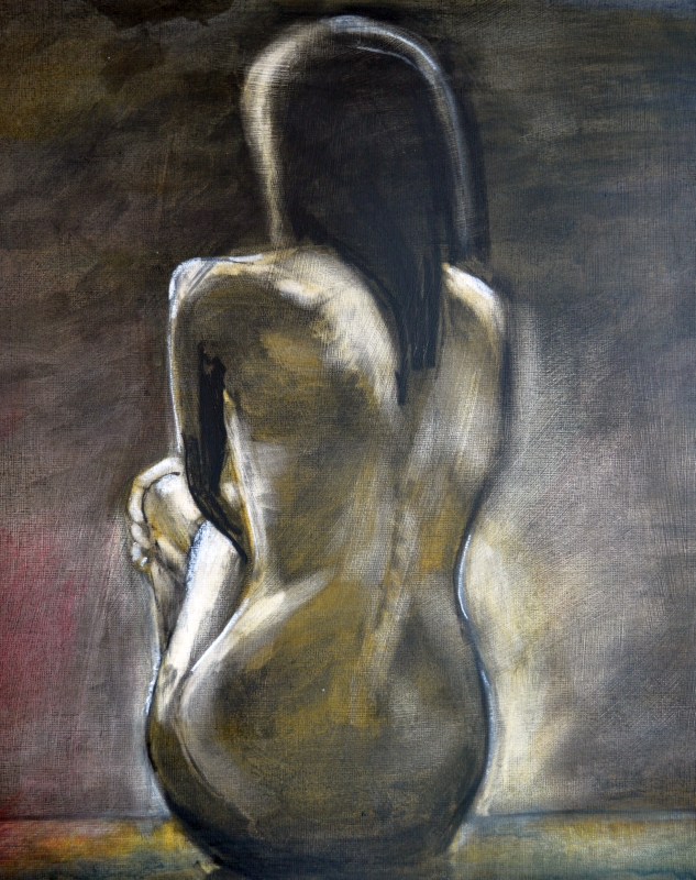 A Quiet Within acrylic portrait by Keith Hemsley