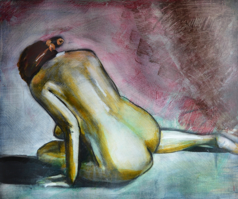 Surrender acrylic portrait painting by Keith Hemsley