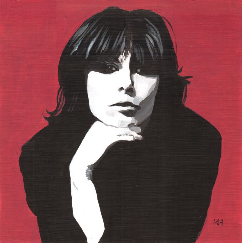 Chrissie Hynde acrylic portrait by Keith Hemsley