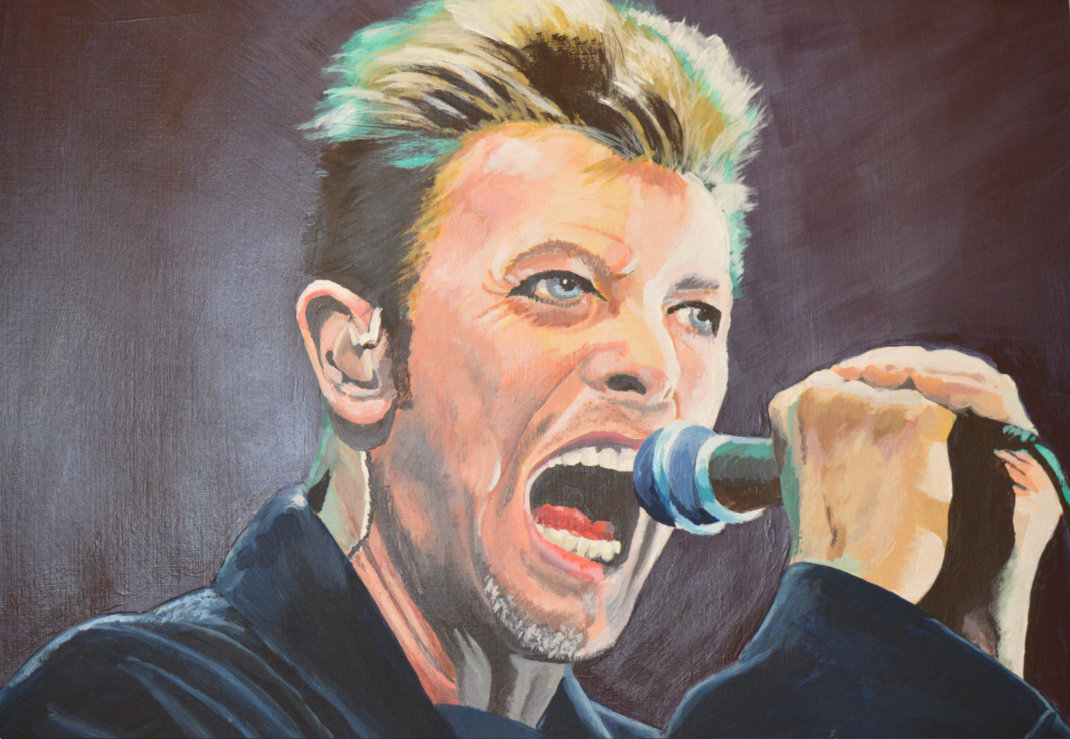 David Bowie acrylic portrait by Keith Hemsley