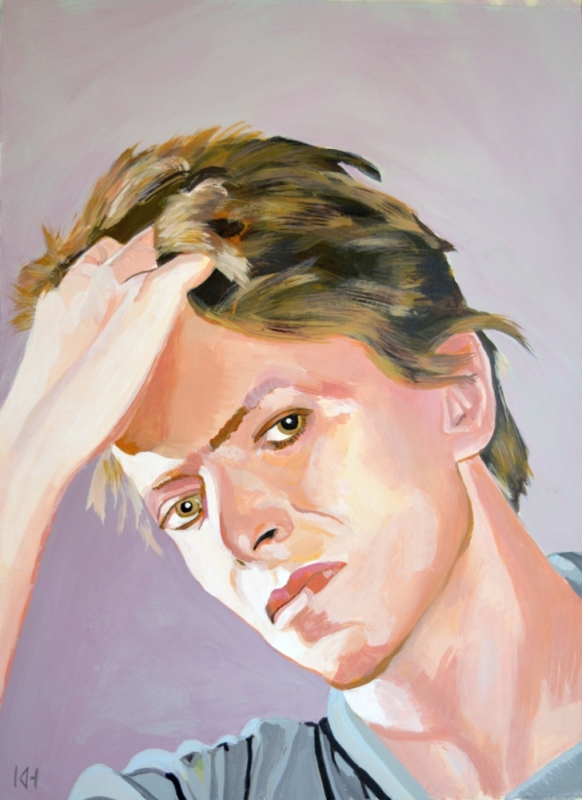 David Bowie acrylic portrait by Keith Hemsley