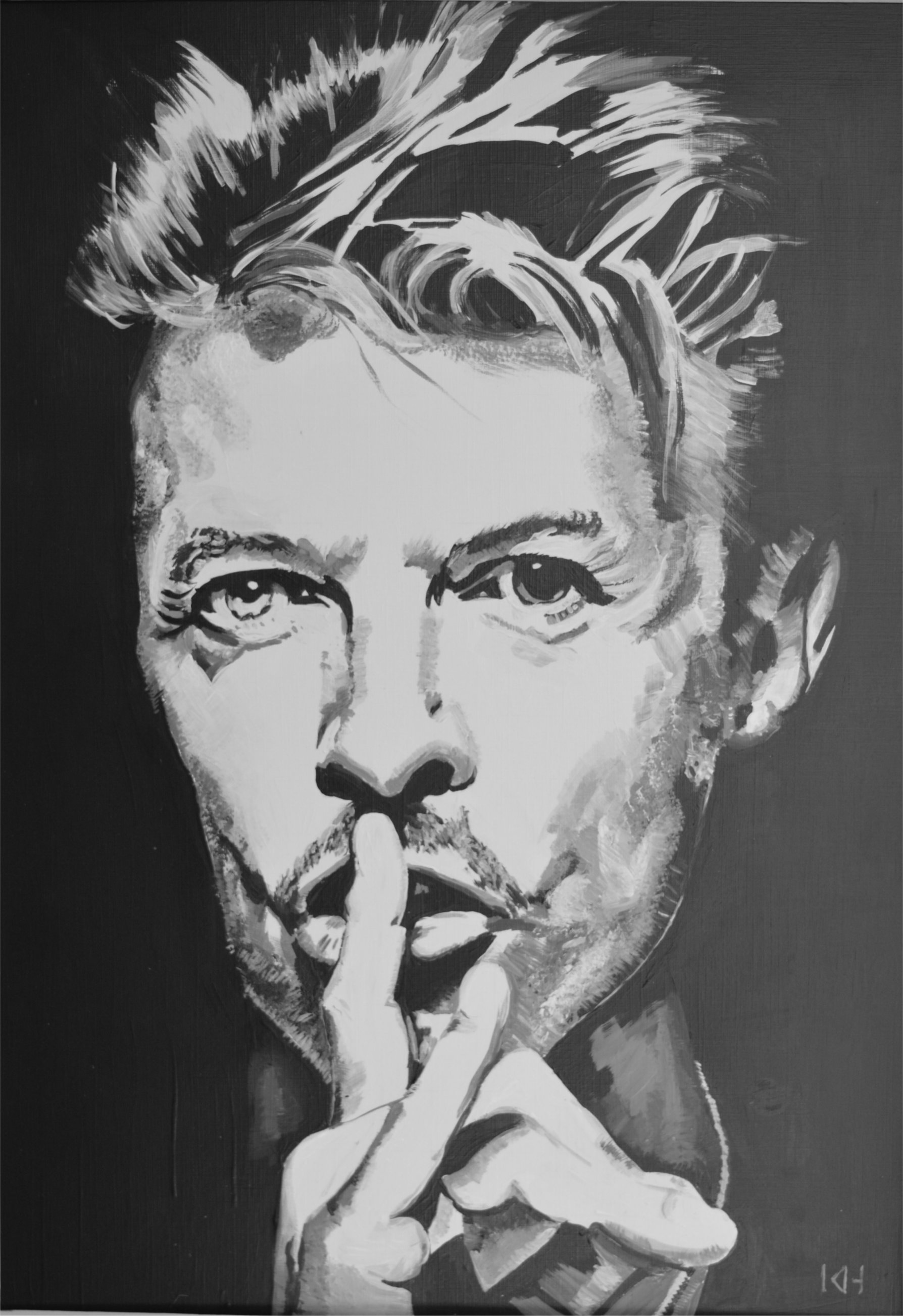 David Bowie acrylic portrait by Keith Hemsley