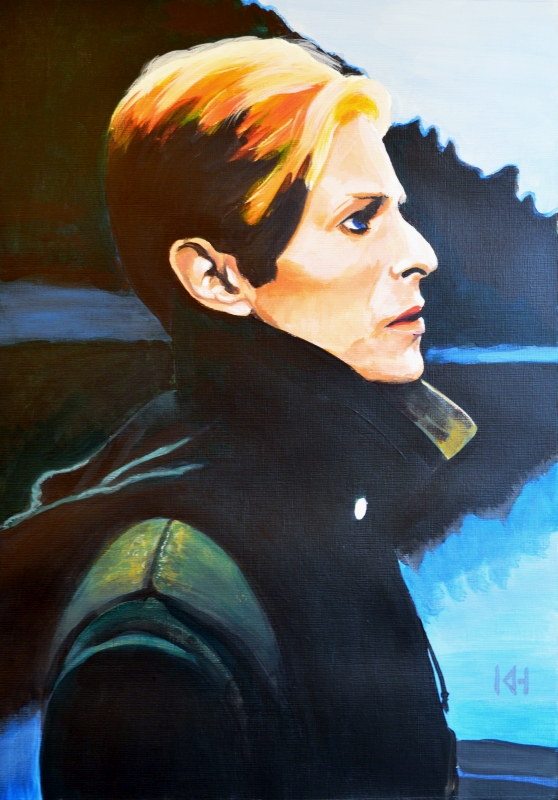 David Bowie acrylic portrait by Keith Hemsley