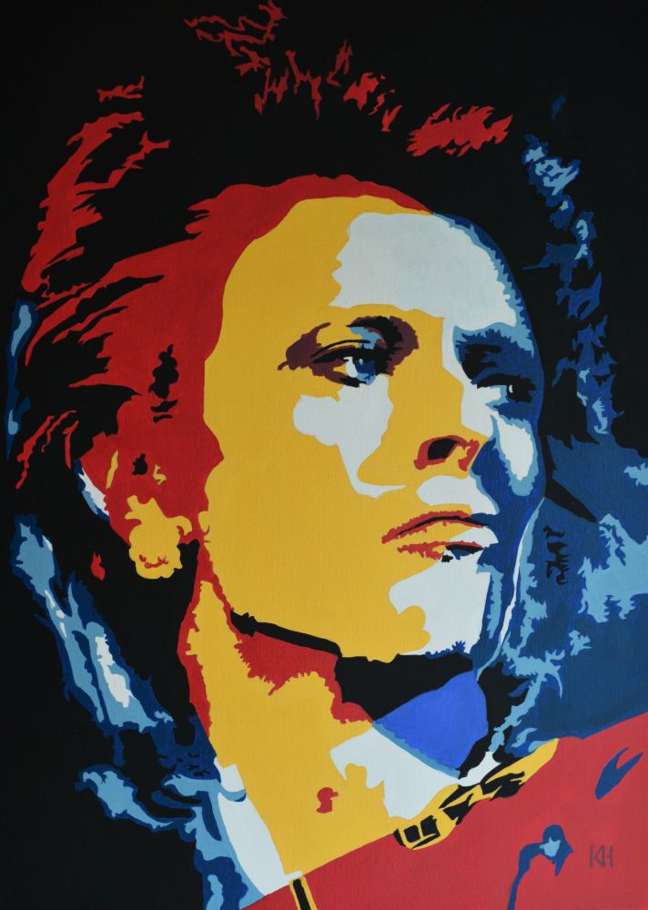David Bowie acrylic portrait by Keith Hemsley