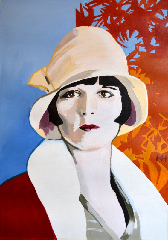 Louise Brooks acrylic portrait by Keith Hemsley