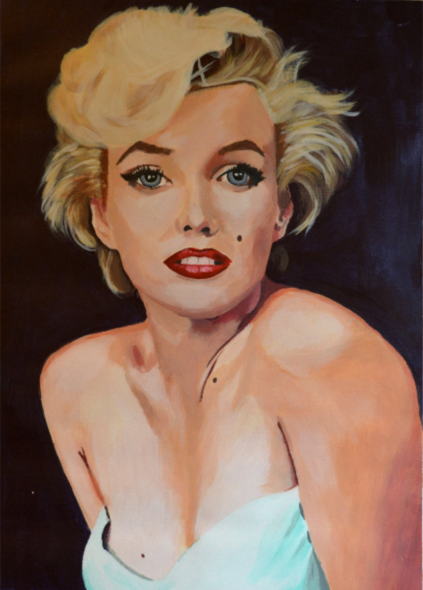 Marilyn Monroe acrylic portrait painting by Keith Hemsley