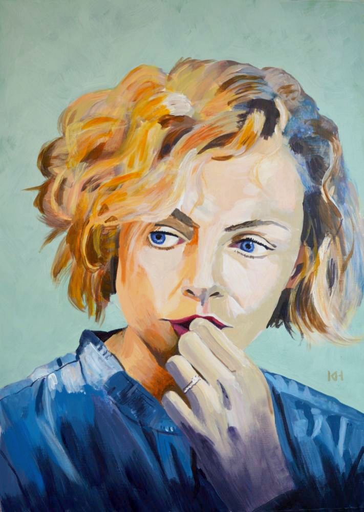 Maxine Peake acrylic portrait by Keith Hemsley