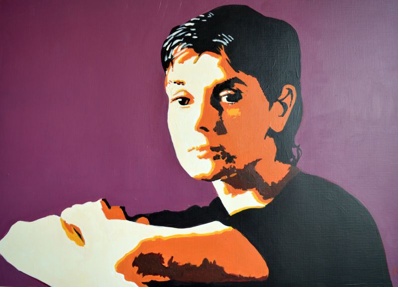 Sinead O'Connor acrylic portrait by Keith Hemsley