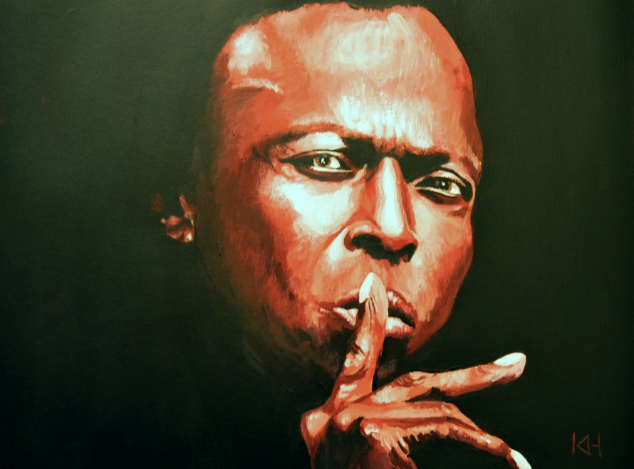 Miles Davis acrylic portrait by Keith Hemsley