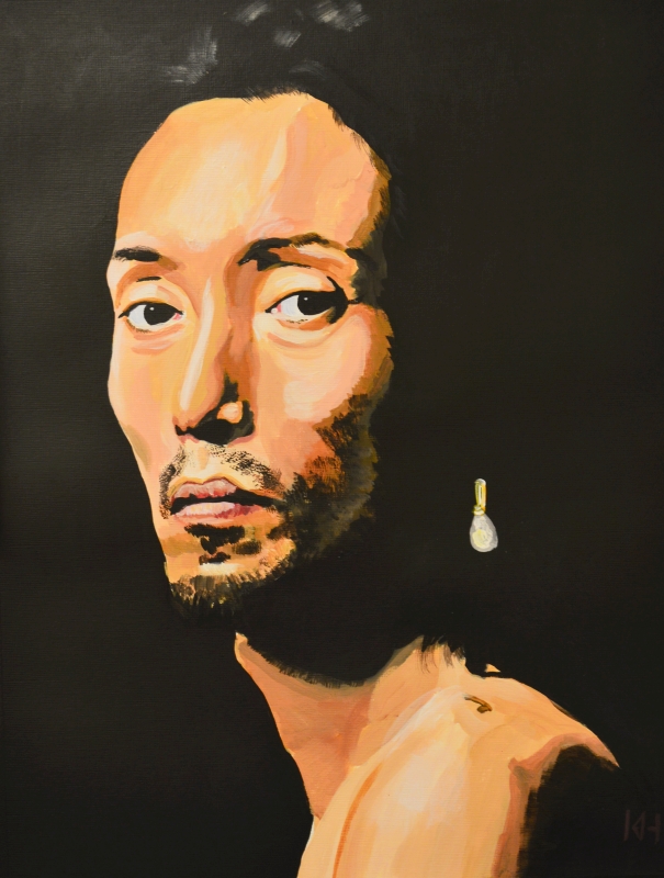 Charles acrylic portrait by Keith Hemsley