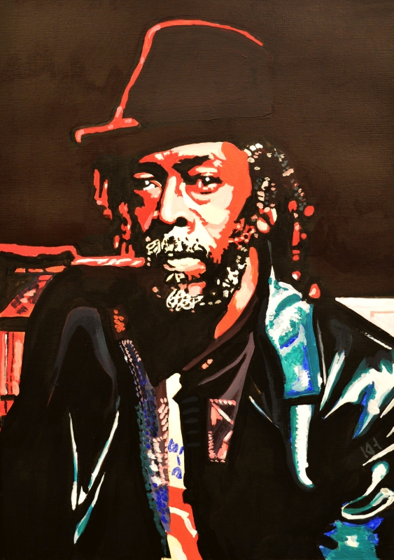 Percy acrylic portrait by Keith Hemsley