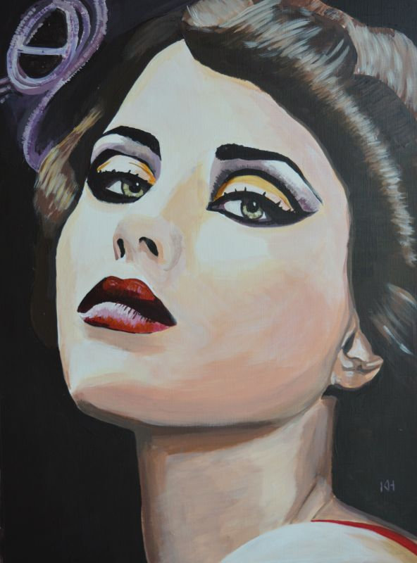Amelia acrylic portrait painting by Keith Hemsley
