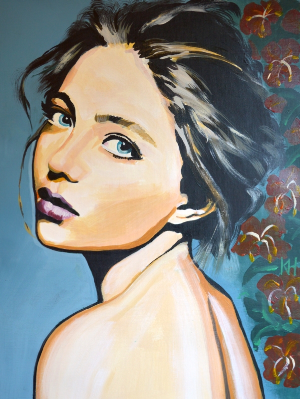 Danni acrylic portrait painting by Keith Hemsley