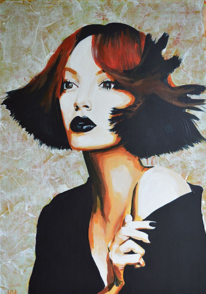 Georgia acrylic portrait painting by Keith Hemsley