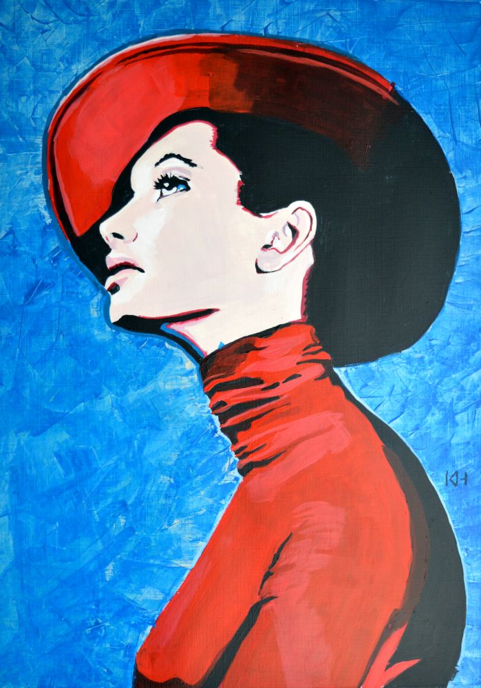 Harriet acrylic portrait painting by Keith Hemsley