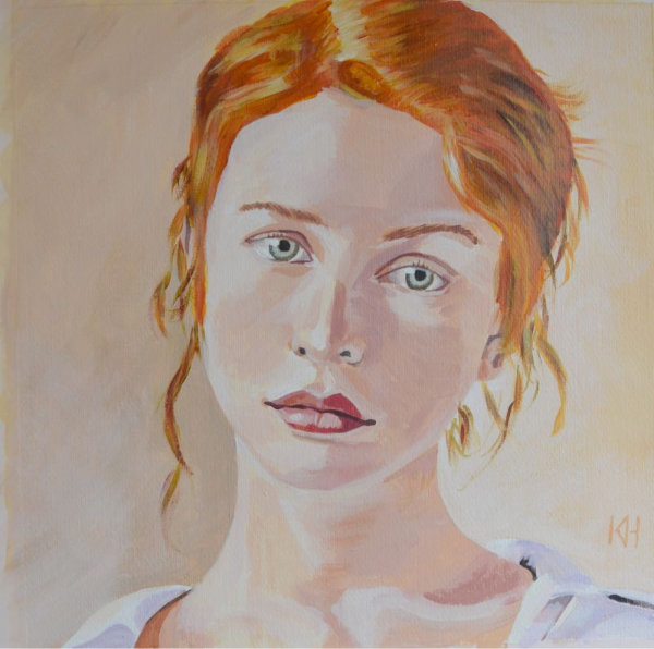 Janine acrylic portrait by Keith Hemsley