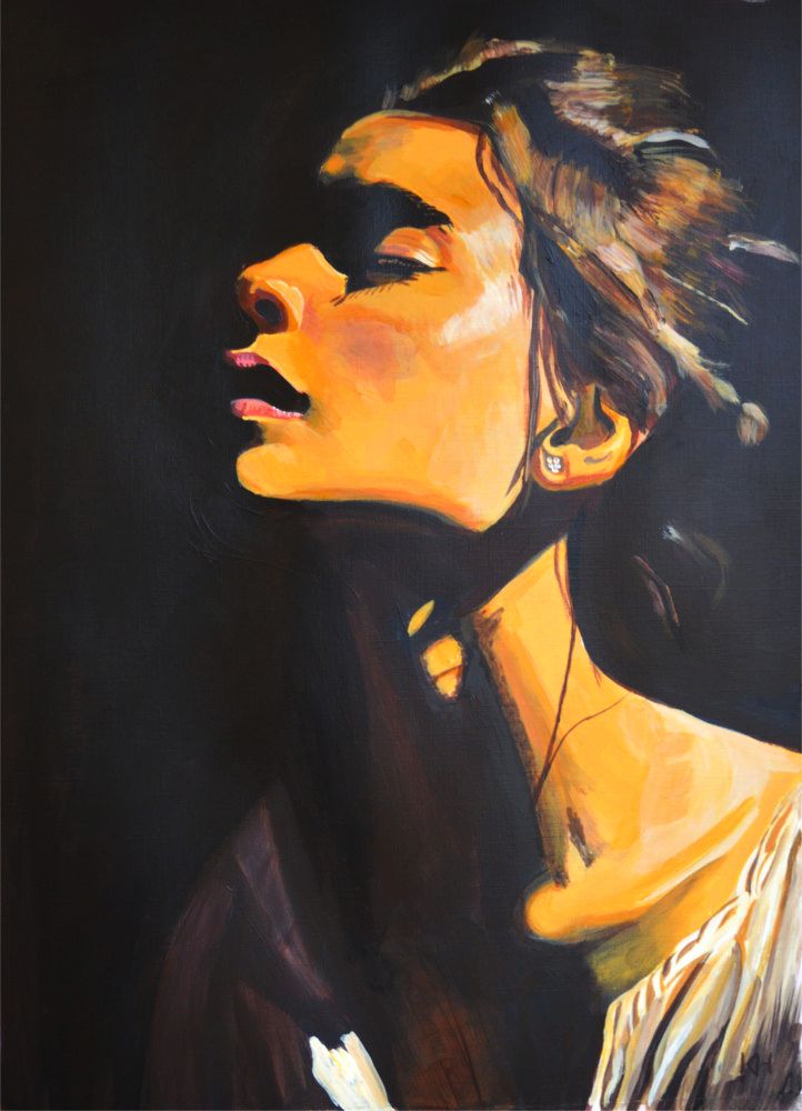 June acrylic portrait painting by Keith Hemsley