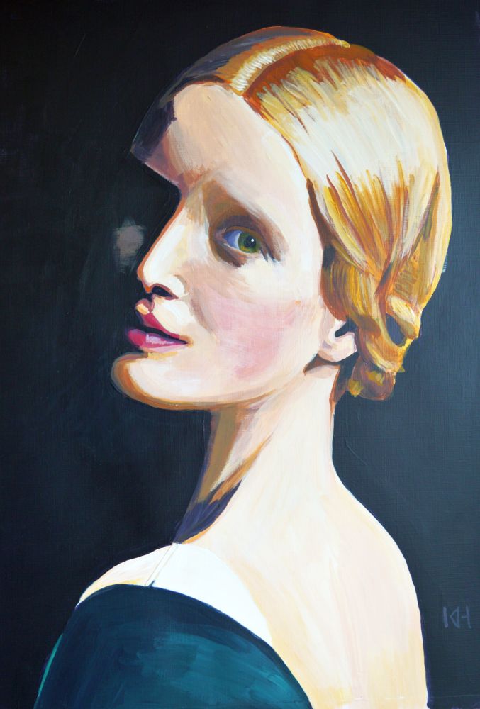 Sonia acrylic portrait painting by Keith Hemsley