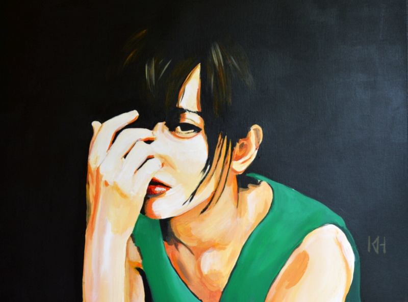 Suki acrylic portrait painting by Keith Hemsley