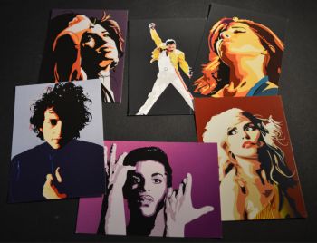 Set of six portrait postcards